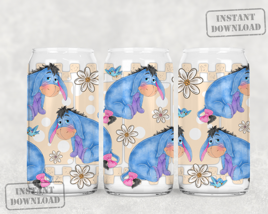 Digital Download ONLY!! 16oz wrap - Cute donkey