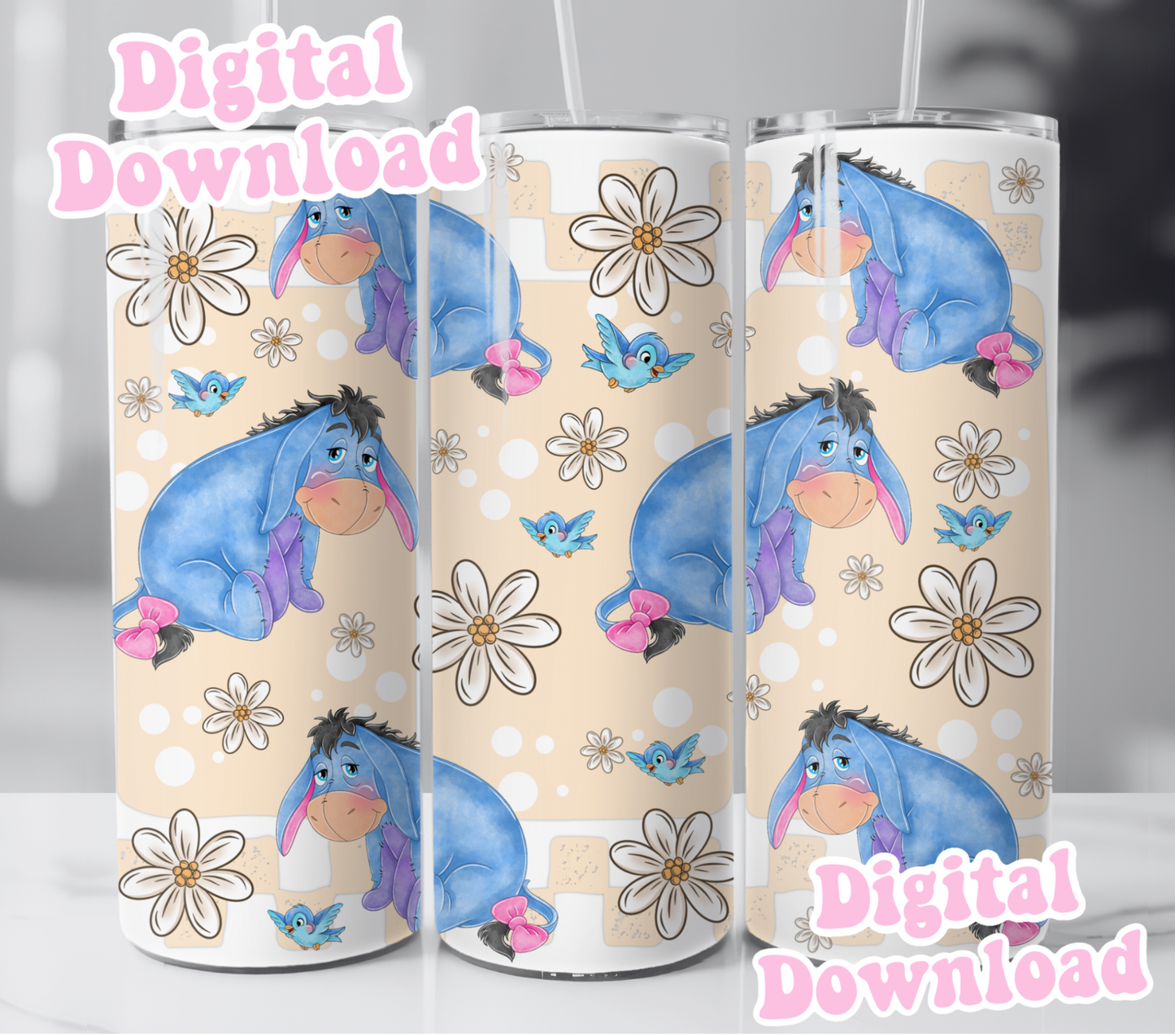 Digital Download ONLY!! - 20oz wrap- Cute Donkey