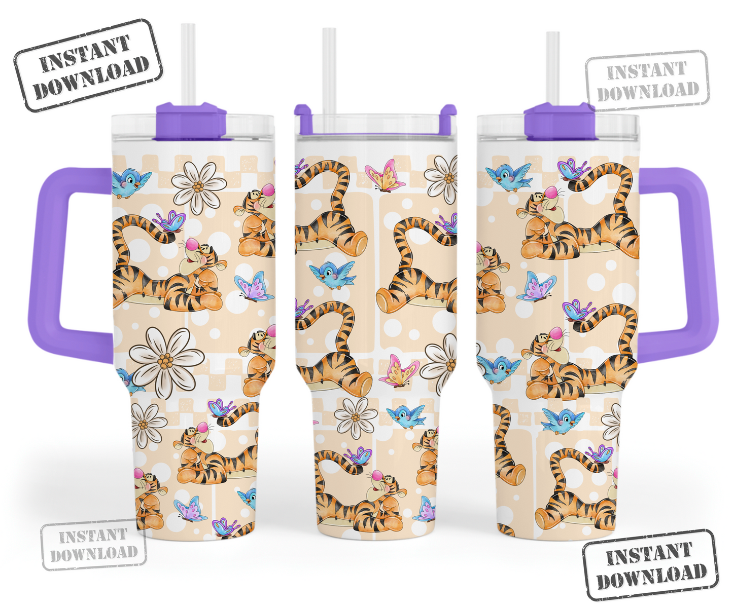 Digital Download ONLY!! - 40oz wrap- Cute Tiger