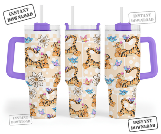 Digital Download ONLY!! - 40oz wrap- Cute Tiger