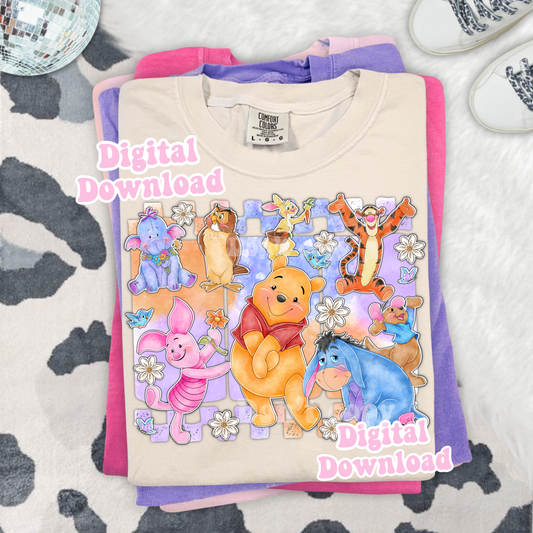 Digital Download ONLY!! - Tshirt PNG Purple and pink colorful bears