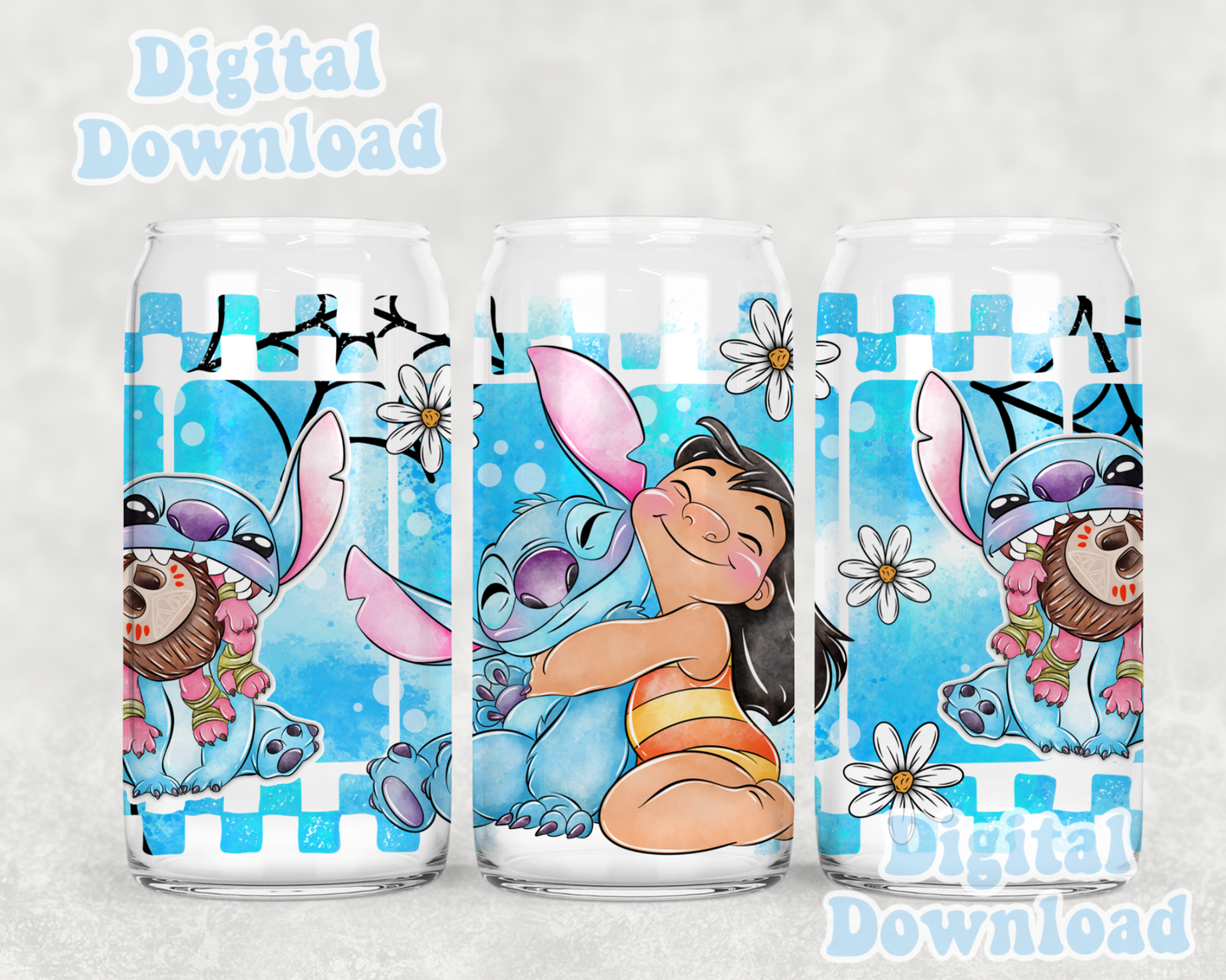 Digital Download ONLY!! 16oz wrap - Blue Aliens