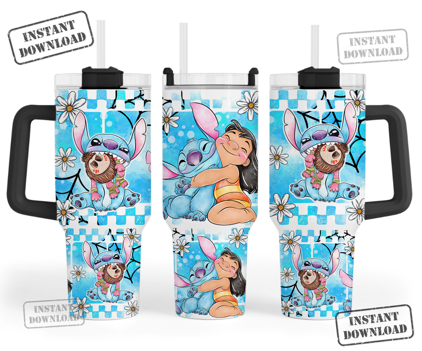 Digital Download ONLY!! - 40oz wrap- Blue Aliens