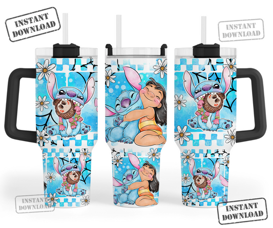 Digital Download ONLY!! - 40oz wrap- Blue Aliens
