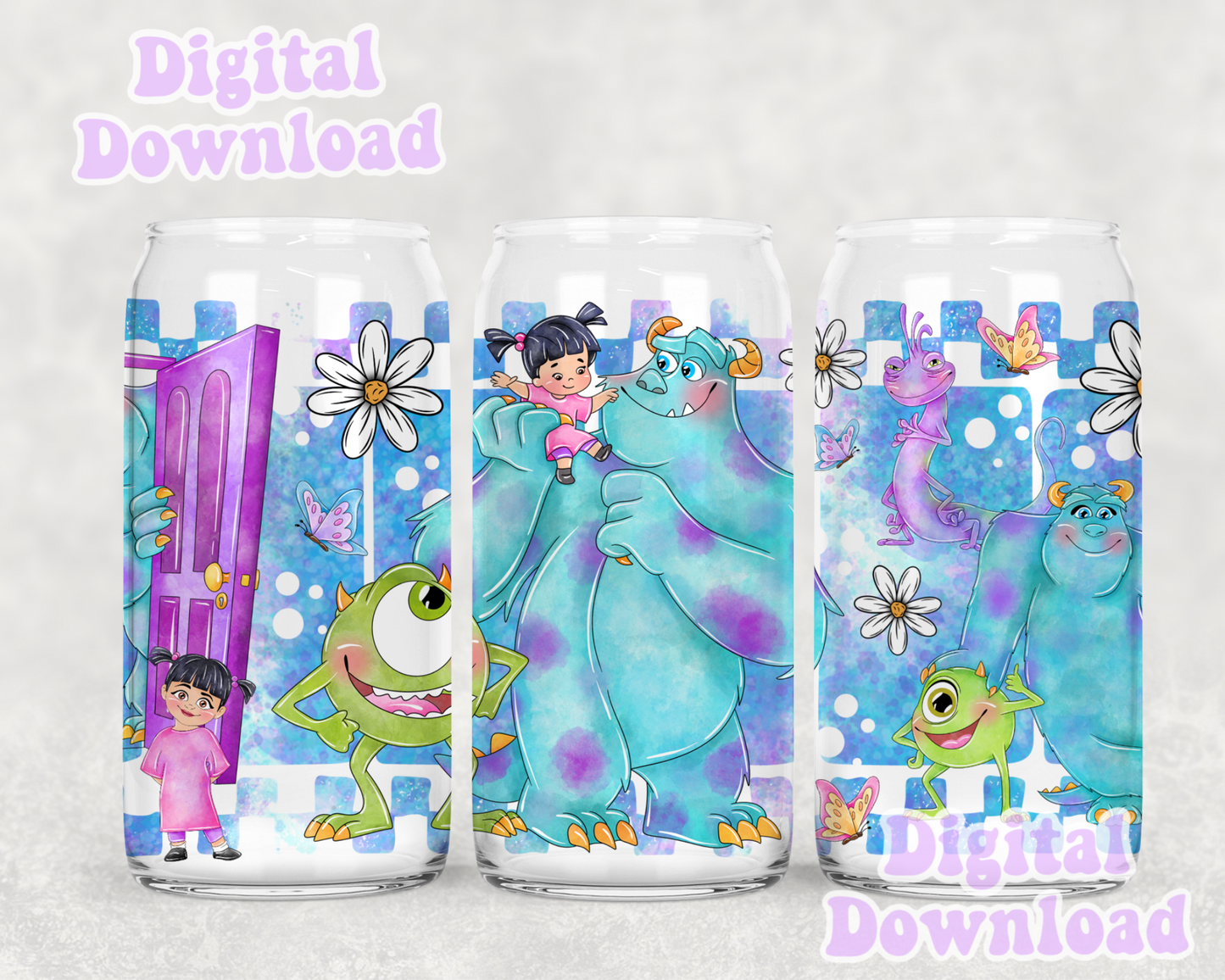 Digital Download ONLY!! 16oz wrap - Blue Monsters