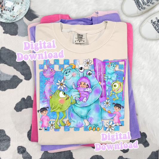 Digital Download ONLY!! - Tshirt PNG Blue monsters