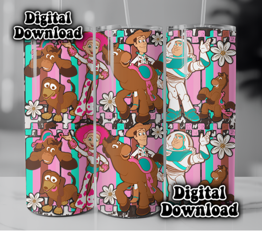 Digital Download ONLY!! - 20oz wrap- Western Pink TS